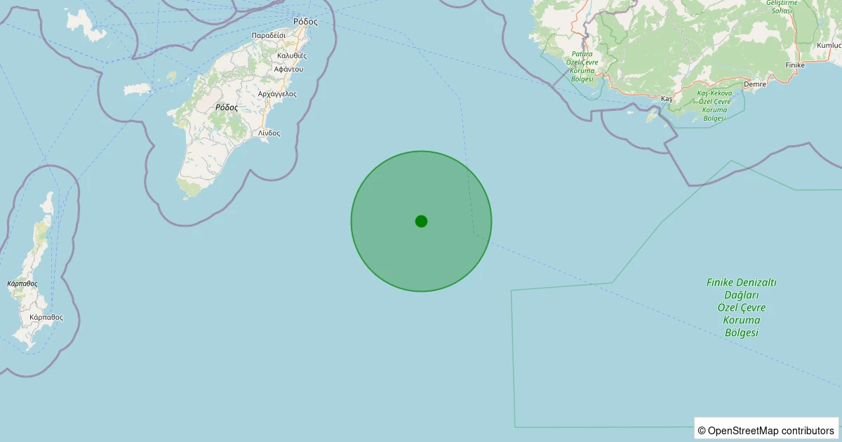 11 Aralık 2025 saat 09:55 - AKDENIZ - 2.30ml depreminin harita gösterimi