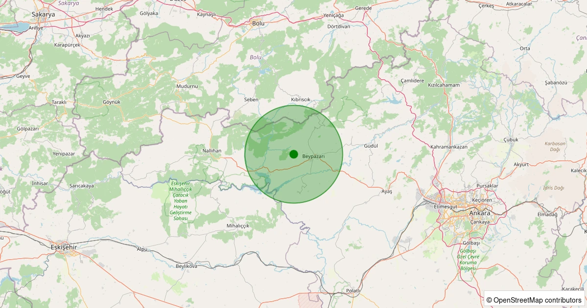 11 Aralık 2025 saat 09:01 - Beypazarı - Bağözü(Zaviye) - 2.50ml depreminin harita gösterimi