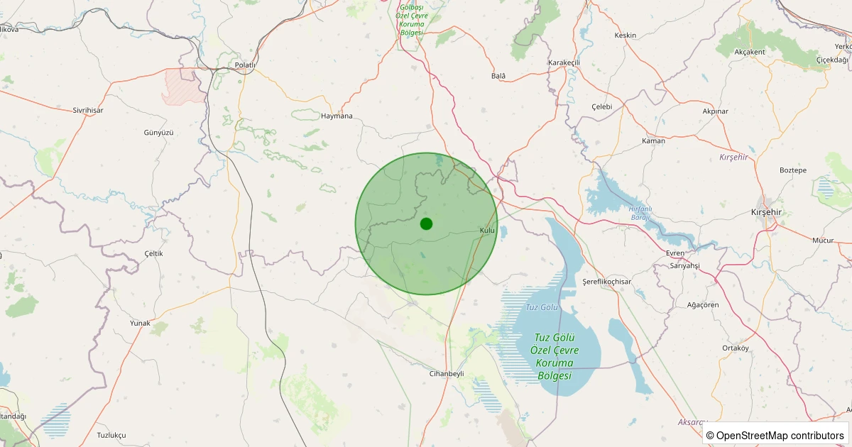 11 Aralık 2025 saat 04:54 - Kulu - Kozanlı/Hürriyet - 1.90ml depreminin harita gösterimi