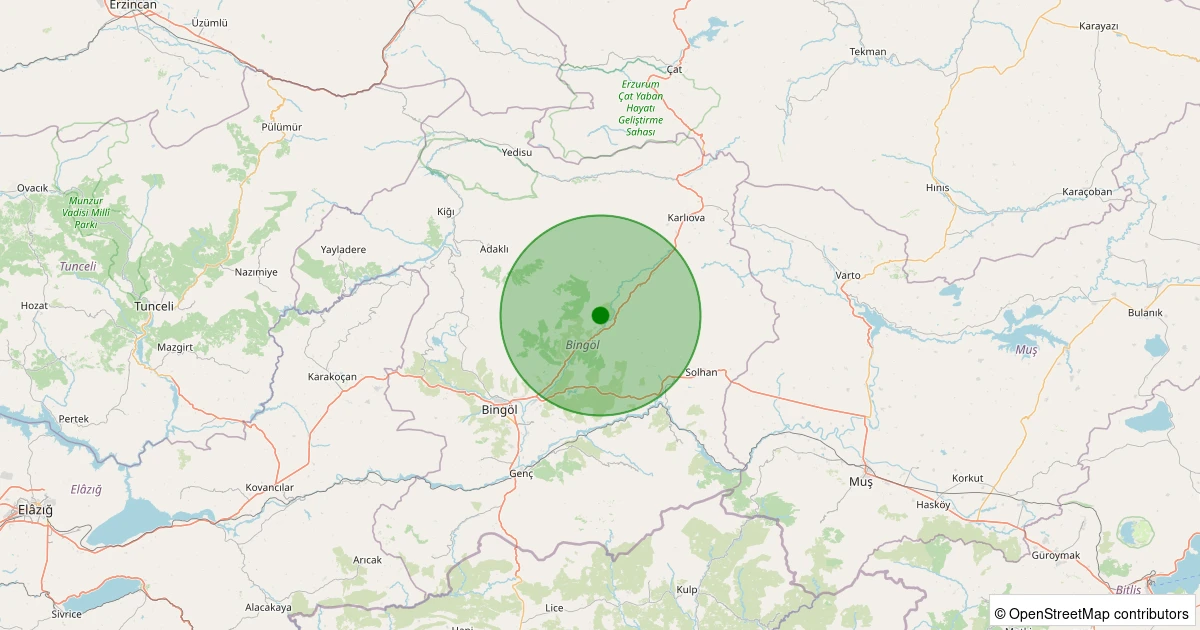 13 Aralık 2025 saat 11:06 - Merkez - Çobantaşı Köyü - 1.50ml depreminin harita gösterimi