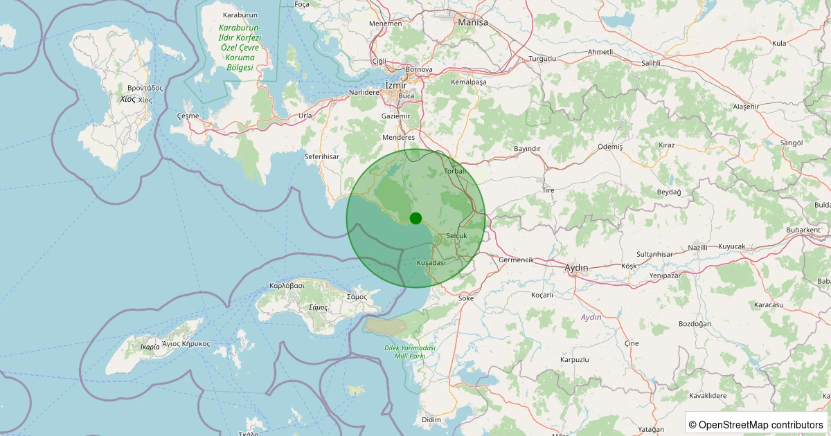 13 Aralık 2025 saat 23:57 - Menderes - Ahmetbeyli - 1.60ML depreminin harita gösterimi