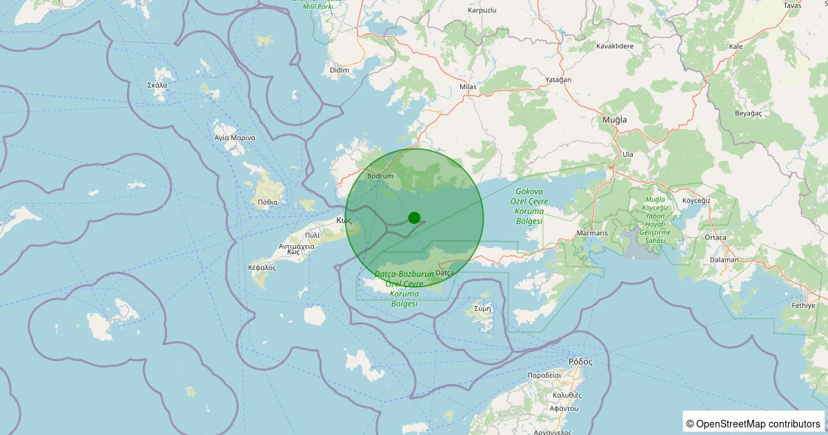 14 Aralık 2025 saat 04:32 - Ege Denizi - Gökova Körfezi - [17.45 km] Datça (Muğla) - 1.50ML depreminin harita gösterimi