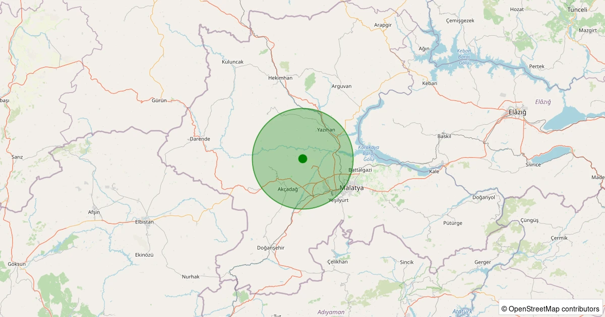 14 Aralık 2025 saat 05:49 - Akçadağ - Keklikpınar - 2.20ML depreminin harita gösterimi
