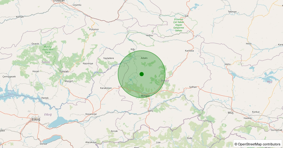 14 Aralık 2025 saat 06:23 - Merkez - Karapınar Köyü - 1.60ml depreminin harita gösterimi