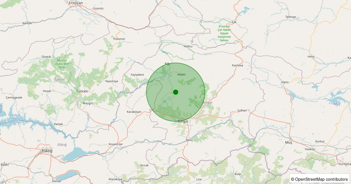 14 Aralık 2025 saat 06:23 - Merkez - Büyükbaşköy - 1.40ML depreminin harita gösterimi