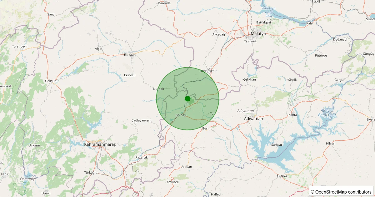 14 Ekim 2025 saat 13:44 - Gölbaşı - Karabahşılı Köyü - 1.50ML depreminin harita gösterimi
