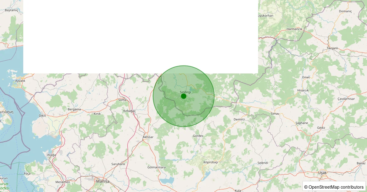 15 Ekim 2025 saat 01:18 - Sındırgı - Yaylacık - 1.00ml depreminin harita gösterimi