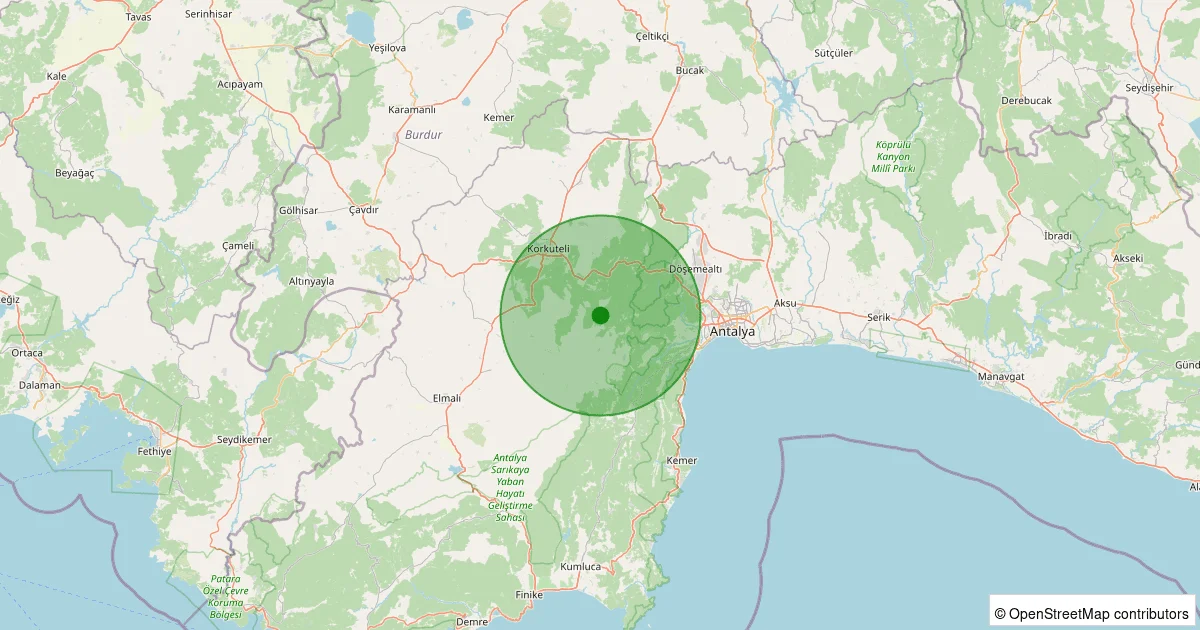04 Ekim 2025 saat 03:38 - Korkuteli - 1.40ML depreminin harita gösterimi